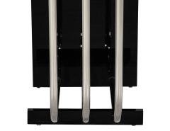 Ralph Lauren Tubular Polished Stainless Steel Black Lacquer End Table - 1998002