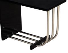 Ralph Lauren Tubular Polished Stainless Steel Black Lacquer End Table - 1998004