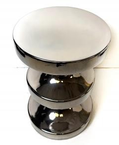 Ralph Pucci Ralph Pucci International India Mahdavi Bishop Stool Side Table in Silver - 4289695
