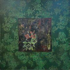Rana Rochat Large Encaustic Abstract Expressionist Painting Rana Rochat Honeysuckle  - 4507344