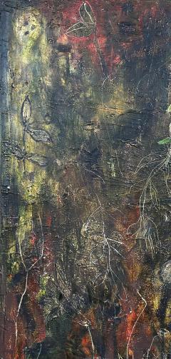 Rana Rochat Large Encaustic Abstract Expressionist Painting Rana Rochat Honeysuckle  - 4507421