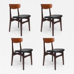 Randers M belfabrik Restored Set of Four Schionning Elgaard for Randers Mid century Danish Teak - 4568854