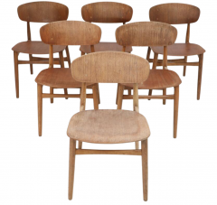 Randers Stolefabrik Set of Jens Hjorth Oak and Teak Dining Chairs - 2779238