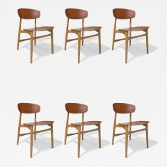 Randers Stolefabrik Six Restored Jens Hjorth Beech and Teak Mid century Danish Dining Chairs - 3817566