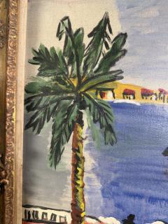 Raoul Dufy MID CENTURY CANNES SEASIDE WITH HORSE DRAWN CARRIAGE PAINTING AFTER RAOUL DUFY - 4494757