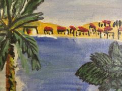 Raoul Dufy MID CENTURY CANNES SEASIDE WITH HORSE DRAWN CARRIAGE PAINTING AFTER RAOUL DUFY - 4494761