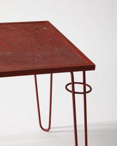 Raoul Guys Perforated Lacquered Steel Cafe Games Table by Raoul Guys France c 1960 - 4102396