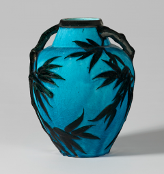 Raoul Lachenal Glazed Blue Egypt Ceramic Bamboo Vase by Raoul Lachenal - 4384734
