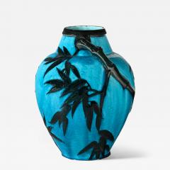 Raoul Lachenal Glazed Blue Egypt Ceramic Bamboo Vase by Raoul Lachenal - 4384858