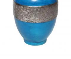 Raoul Lachenal Raoul Lachenal Blue Crackle Glaze Ceramic Vase with Band circa 1930s 1940s - 3350389