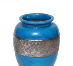 Raoul Lachenal Raoul Lachenal Blue Crackle Glaze Ceramic Vase with Band circa 1930s 1940s - 3350390