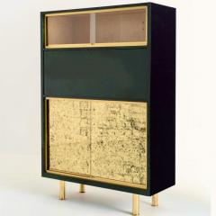Raphael D corateur Rapha l Raffel 1912 2000 Green Lacquer Bar Cabinet circa 1950 - 4238448