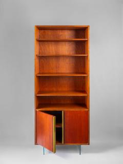 Raphael D corateur Raphael D corateur bookcase in wood brass and glass France 1970s - 3978435