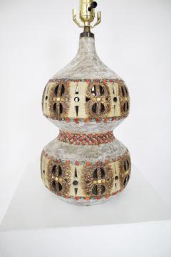 Raphael Giarrusso FRENCH ARTIST RAPHAEL PIERCED GIARRUSSO CERAMIC TABLE LAMP ACCOLAY C1967 - 2987066