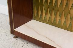 Raphael Mid Century French Modern Mahogany Bronze and Brass Bar Cabinet - 4161567