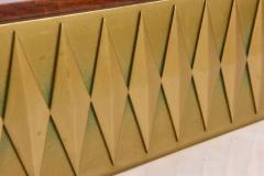 Raphael Mid Century French Modern Mahogany Bronze and Brass Bar Cabinet - 4161568