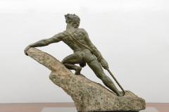 Raphael Papa 1930s art deco bronzo sculptor on stone base  - 2728258