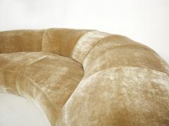 Raphael Raffel Croissant sofa by Raphael Raffel for Honore Paris in Mohair velvet 1970s - 2257744