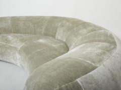 Raphael Raffel Croissant sofa by Raphael Raffel for Honore Paris in Mohair velvet 1970s - 2652565