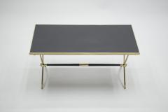 Raphael Raffel French Neoclassical Rapha l brass and opaline coffee table 1960s - 989319