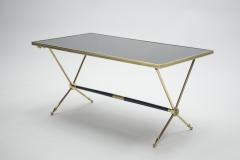 Raphael Raffel French Neoclassical Rapha l brass and opaline coffee table 1960s - 989325