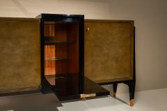Raphael Raffel Rapha l Raffel Sideboard in Green and Black Beka Lacquer and Gold Leaf France - 4570532