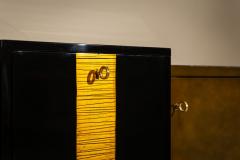 Raphael Raffel Rapha l Raffel Sideboard in Green and Black Beka Lacquer and Gold Leaf France - 4570534