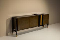 Raphael Raffel Rapha l Raffel Sideboard in Green and Black Beka Lacquer and Gold Leaf France - 4570546