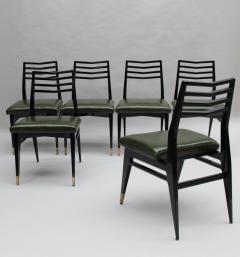 Raphael Raffel Set of 6 Fine French 1950s Dining Chairs by Raphael - 3934628