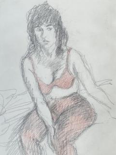 Raphael Soyer Seated Woman in Red Bra  - 1642480