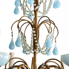 Raquel Welch Gilt Metal And Opaline Glass Chandelier - 4813338