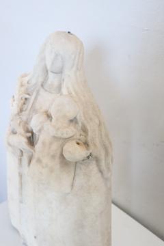 Rare 16th Century Sculpture in Precious White Marble of Carrara Mary with child - 2636617