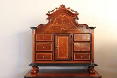 Rare 17th Century Italian Louis XIV Inlaid Walnut Antique Cabinet - 2269135