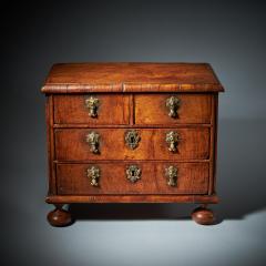 Rare 17th Century Miniature William and Mary Walnut Table Top Chest circa 1690 - 3129221