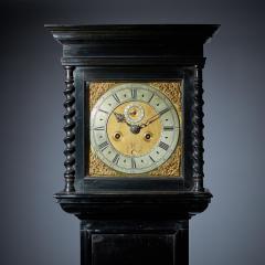 Rare 17th Century William and Mary 10 Inch Ebonised Longcase Grandfather Clock - 3127475