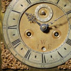 Rare 17th Century William and Mary 10 Inch Ebonised Longcase Grandfather Clock - 3127478