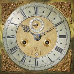 Rare 17th Century William and Mary 10 Inch Ebonised Longcase Grandfather Clock - 3127486