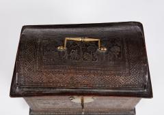 Rare 17th c Tooled Leather Jewelry Box - 4579638