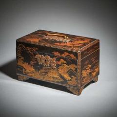 Rare 18th Century George III Lacquer Tea Caddy with Original Lacquer Canisters - 3953398