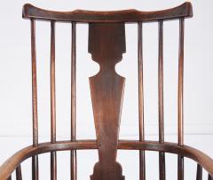 Rare 18th c English Cabriole Leg Fan Back Windsor Armchair - 4687061