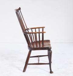 Rare 18th c English Cabriole Leg Fan Back Windsor Armchair - 4687064