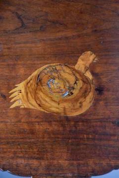 Rare 18thc Irish American black walnut tea table with bird inlay - 4755953