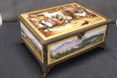 Rare 19th Century Antique Bronze Mounted KPM Hand Painted Porcelain Casket - 3364756