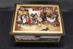 Rare 19th Century Antique Bronze Mounted KPM Hand Painted Porcelain Casket - 3364757