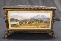 Rare 19th Century Antique Bronze Mounted KPM Hand Painted Porcelain Casket - 3364760