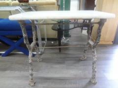 Rare 19th Century French Iron Garden Table With Marble Top By Arras - 3806627