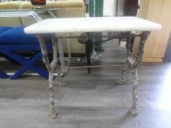 Rare 19th Century French Iron Garden Table With Marble Top By Arras - 3806628