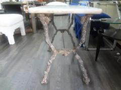 Rare 19th Century French Iron Garden Table With Marble Top By Arras - 3806630