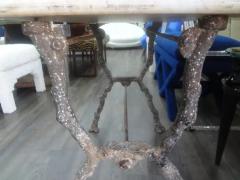 Rare 19th Century French Iron Garden Table With Marble Top By Arras - 3806650