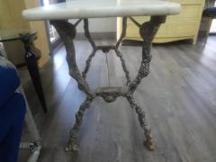 Rare 19th Century French Iron Garden Table With Marble Top By Arras - 3806653
